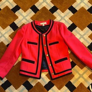 J. Crew Wool Pink & Navy Blazer